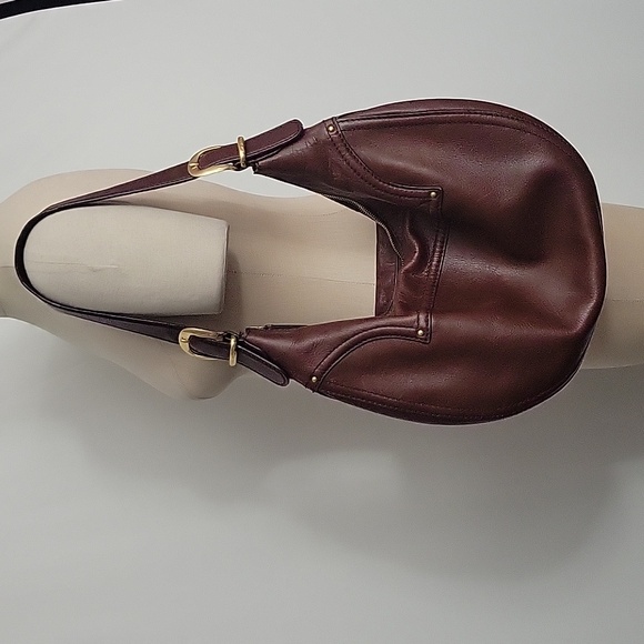 Michael Michael Kors Dark Brown Leather Large Crescent Shoulder Bag EUC - Picture 2 of 11